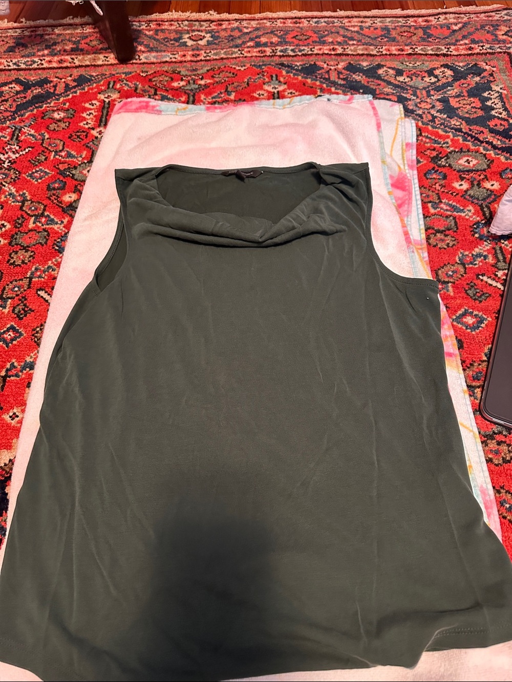 Banana Republic Dark Green I Cowl Neck Tank Top